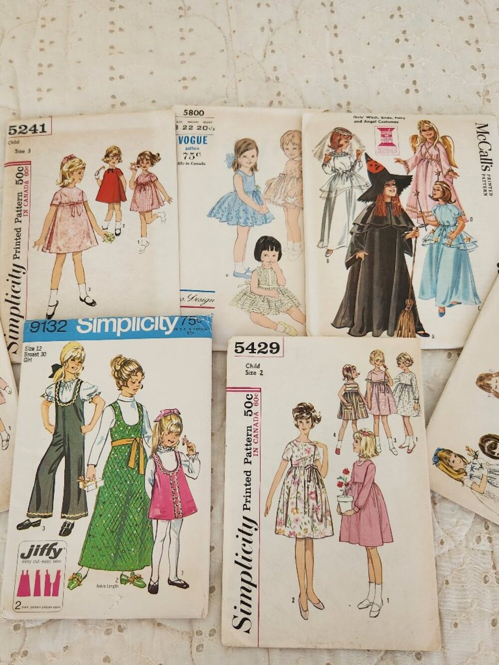Vintage Children's Clothing Sewing Patterns Lot of 7 - Simplicity, Vogue & McCal